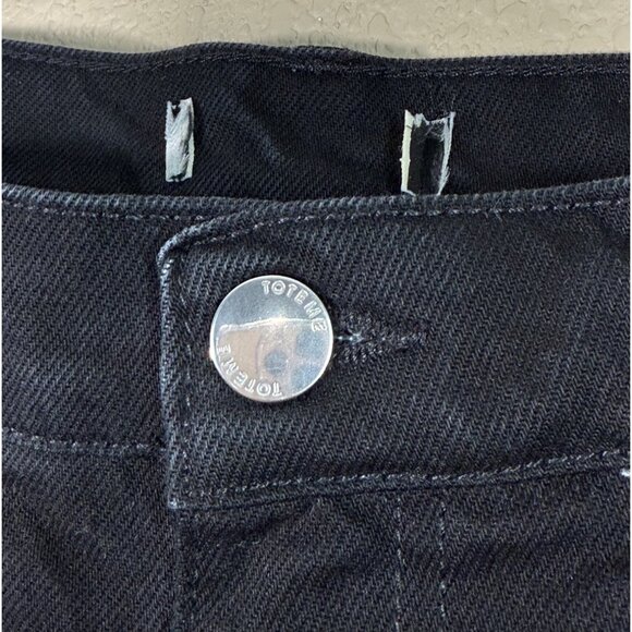 TOTEME Tapered Leg Jeans Women's in Washed Black - Picture 7 of 12